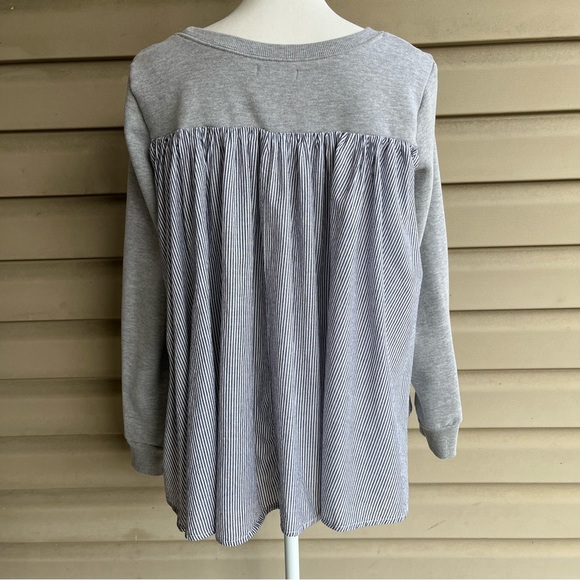 •Kensie• Mixed Media Sweatshirt Top - Size Medium - Picture 6 of 8
